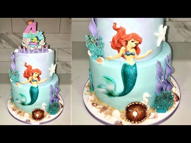 Cake decorating tutorials | how to make a LITTLE MERMAID  CAKE  | Sugarella Sweets
