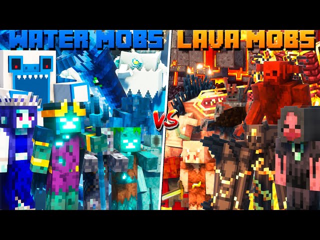 WATER MOBS ARMY vs LAVA MOBS ARMY Tournament in Minecraft Mob Battle