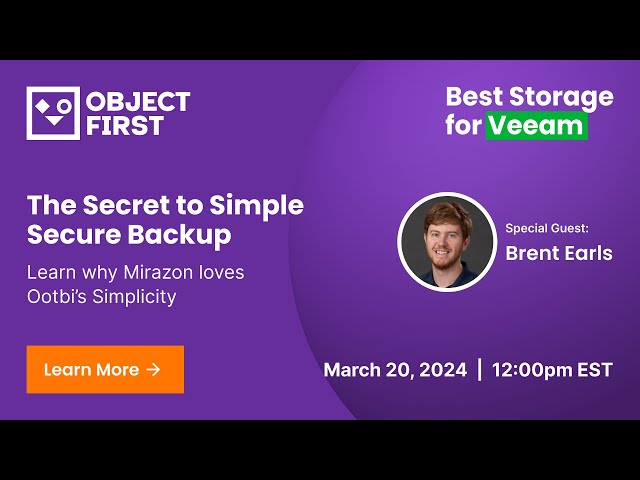 The Secret to Simple Secure Backup. Learn why Mirazon loves Ootbi’s Simplicity