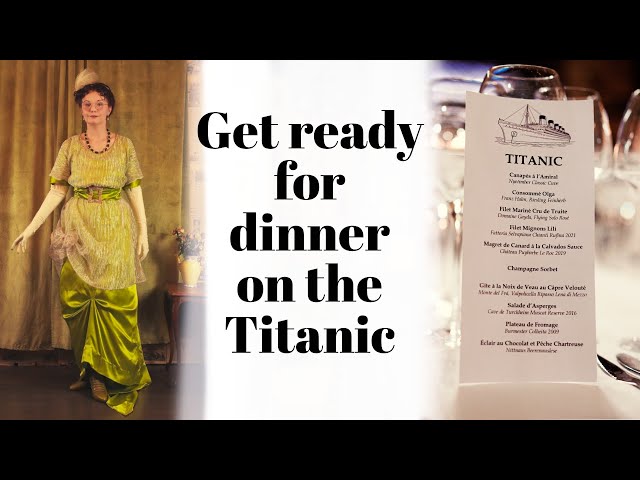 getting ready for a Titanic dinner. 1912 dress, hair and makeup