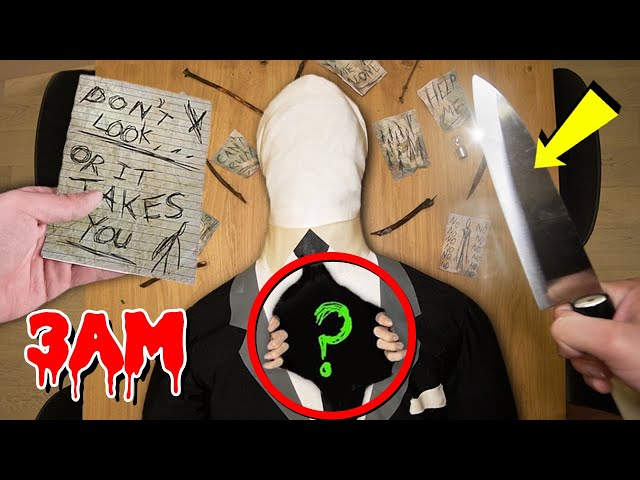 CUTTING OPEN REAL SLENDERMAN AT 3 AM!! (WHAT'S INSIDE!?)