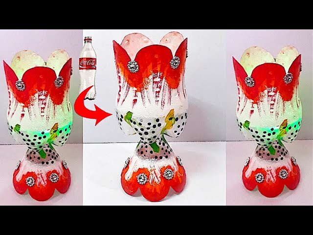 Tealight candle holder/flowervase from plastic bottle |Christmas decoration ideas|Best out  Of Waste