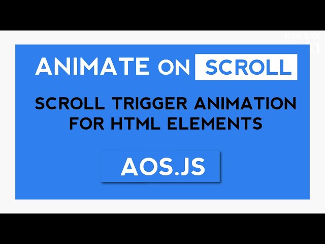 Animate on Scroll | Scroll Trigger HTML Elements Animation | Cascading Style
