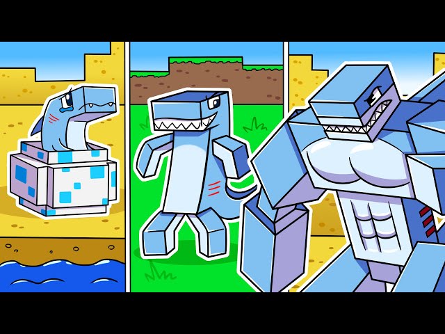 I Survived 200 DAYS as a LAND SHARK in HARDCORE Minecraft!