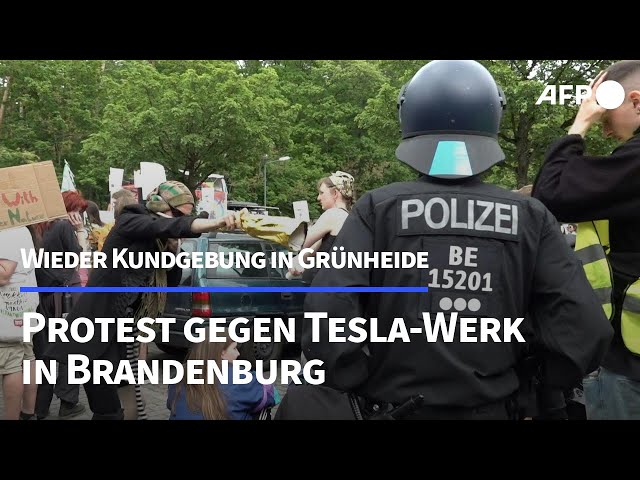 Erneut Proteste gegen Tesla in Brandenburg | AFP