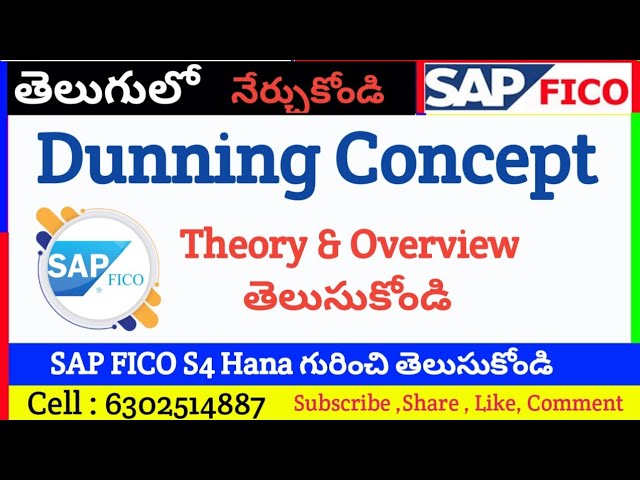 Dunning Configuration Steps and Overview in SAP FICO S/4HANA.