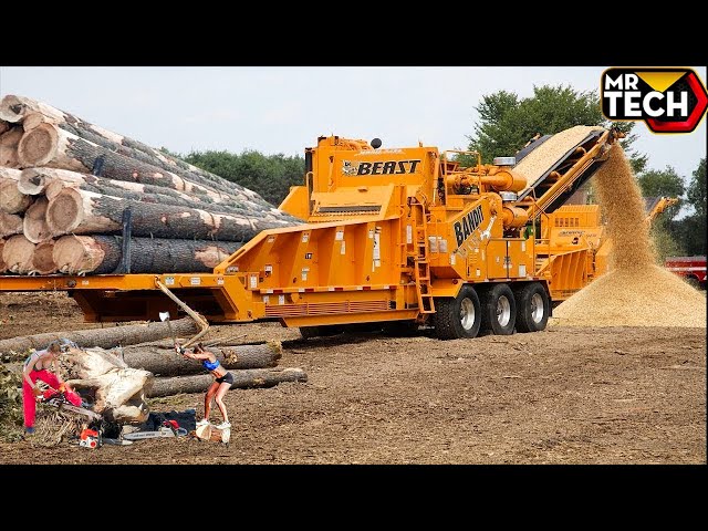 Amazing Wood Chipper Machines Working - Powerful Stump Removal Grinding Machine