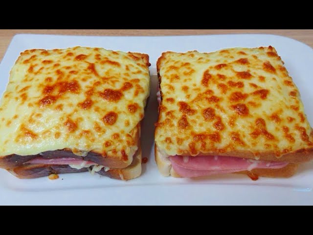 Classic French Croque Monsieur Sandwich | Paris Style Ham and Cheese Breakfast