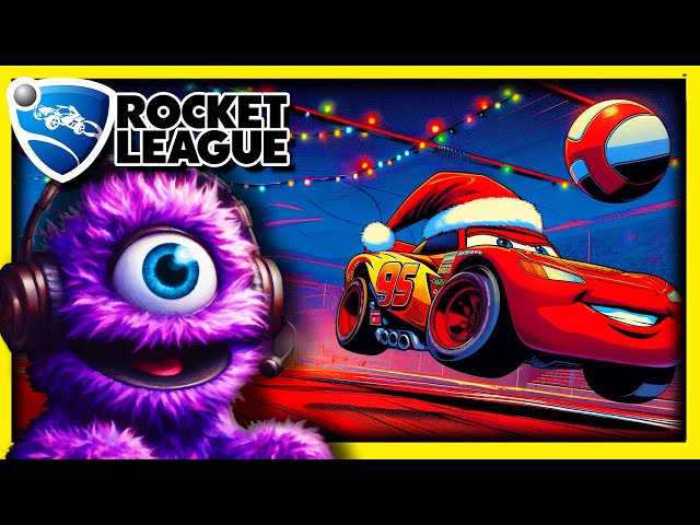The Letter of the Day is E! Christmas Lightning McQueen Car Rocket League Gameplay