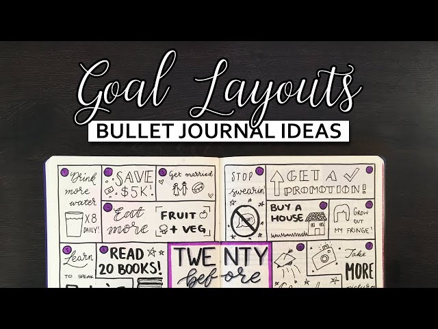 BULLET JOURNAL SPREADS FOR GOALS 💜 Goal-related layout ideas | Bullet journal ideas