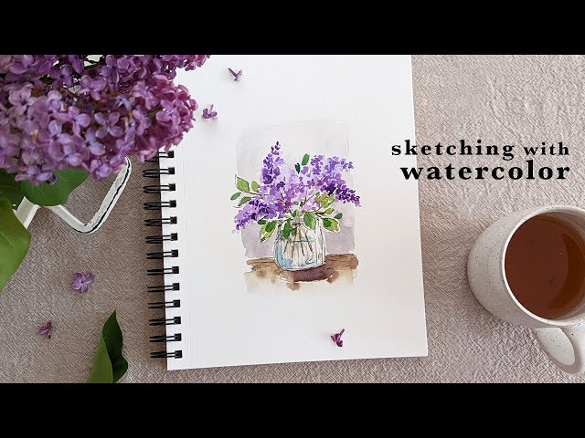 50 Ways to Fill a Sketchbook | Lilac Watercolor Quick Sketch