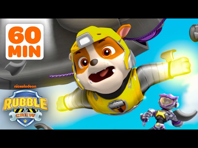 Rubble's BEST Mighty Pup Super Power Rescues! w/ Chase & Skye | 1 Hour Compilation | Rubble & Crew