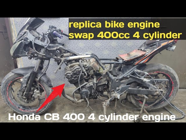 replica bike engine swap 400 4 cylinder |replica bike frem extend
