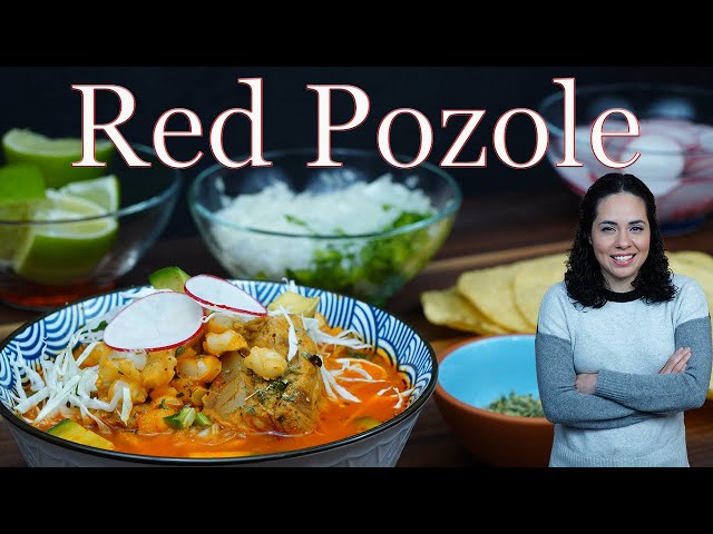 How to make POZOLE ROJO with pork | AUTHENTIC MEXICAN POZOLE recipe | Villa Cocina