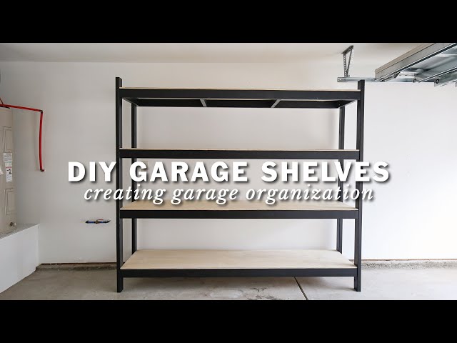 DIY Garage Shelves + Starting to Organize the Garage!
