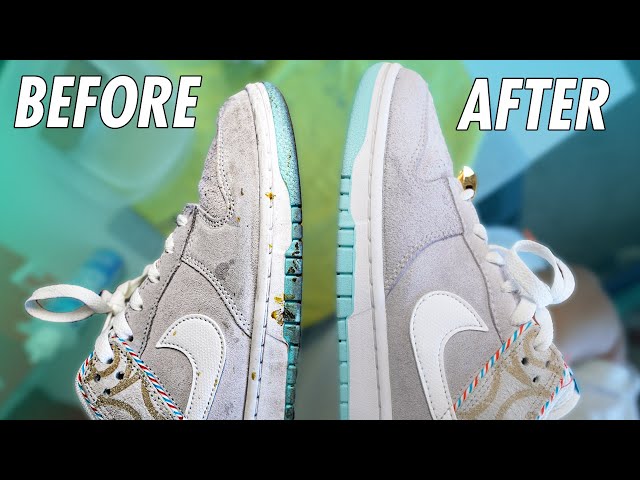 HOW TO CLEAN SUEDE/NUBUCK NIKE DUNK LOWS! *TUTORIAL*
