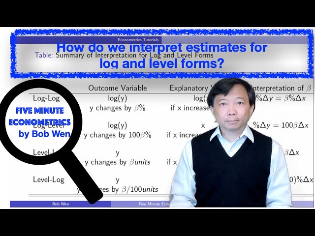 How do we interpret estimates for log and level forms? | Five Minute Econometrics | Topic 17