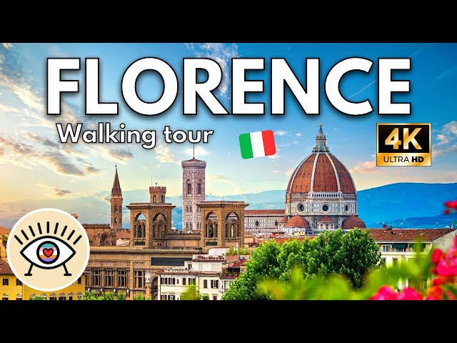 🌼 FLORENCE Italy (4K) ✅ Free WALKING TOUR with CAPTIONS -