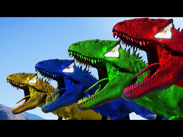 🔴All Jurassic Red T-REX vs. Green DINOSAUR Dilophosaurus, Karnotaurus, Triceratops - Fallen Kingdom?