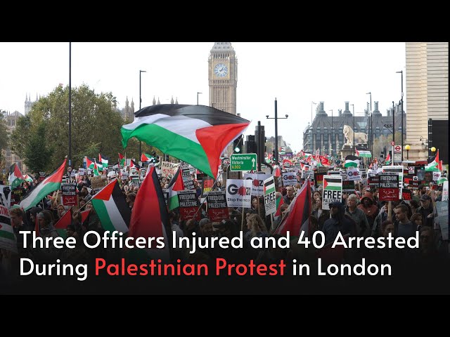 Three Officers Injured and 40 Arrested During Pro Palestinian Protest in London | Jadetimes