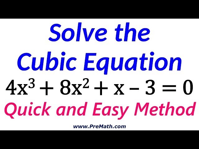 Solve Cubic Equations - Alternative Term Method