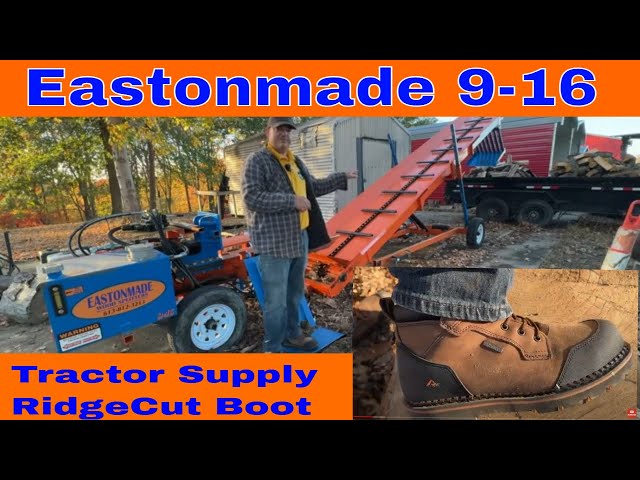 Testing Out The Eastonmade 9-16 Commercial Wood Splitter With Tractor Supply Ridgecut Boots! #359