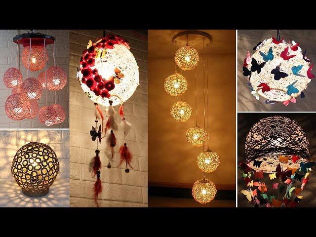 10 Jute craft Lamp with Balloon | Home decorating ideas handmade