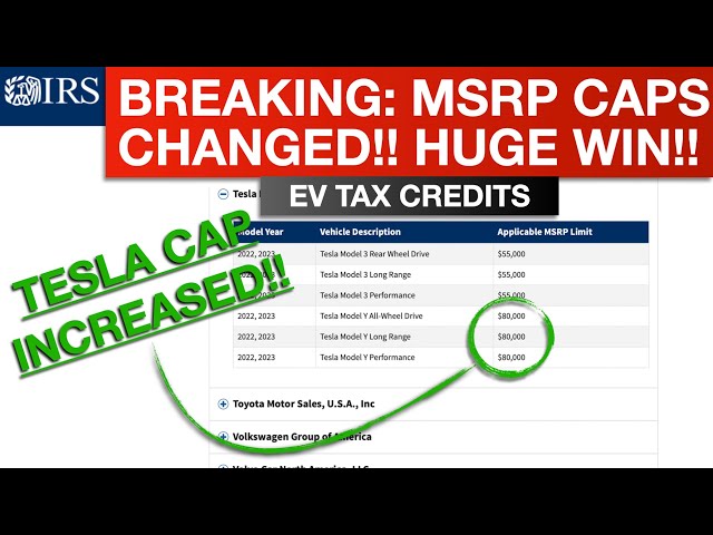 BREAKING: MSRP Caps Updated!! - HUGE WIN for Tesla and Others