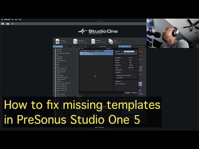 How to fix missing templates in PreSonus Studio One 5