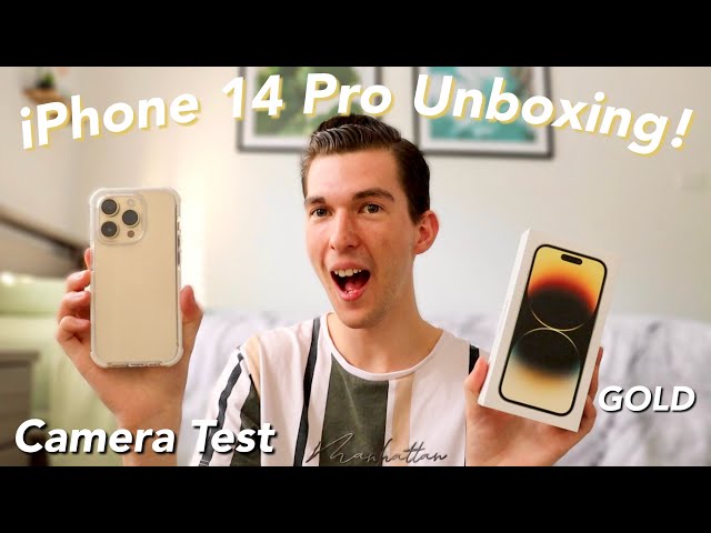 GOLD iPhone 14 Pro Unboxing! Camera Test + Review