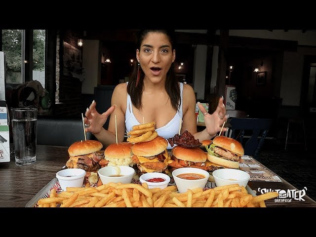 Girl VS  Entire Burger Menu!! || National Burger Day || GirlVBurger Menu|| #GirlVFood