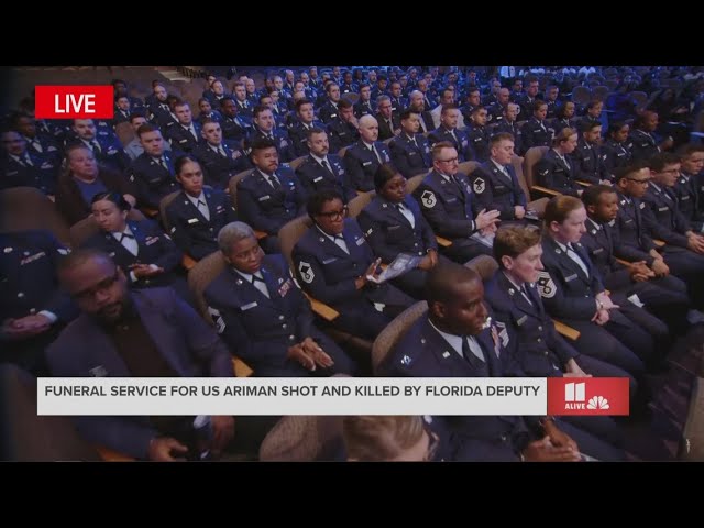 'Stones of hope' | US Airforce personnel speak at funeral for airman shot and killed by Florida depu