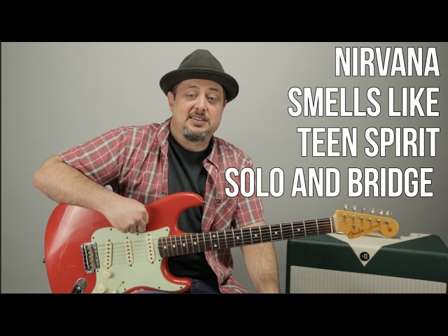 Nirvana - Smells Like Teen Spirit - Bridge and Solo Guitar Lesson - Easy Guitar Solo