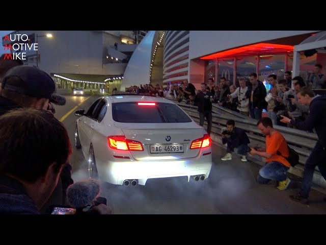 BMW M5 F10 invasion in Monaco! Akrapovic & BURNOUTS