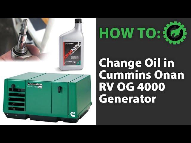 How To: Change the Oil in a Cummins Onan RV OG 4000 Generator - RV/Trailer