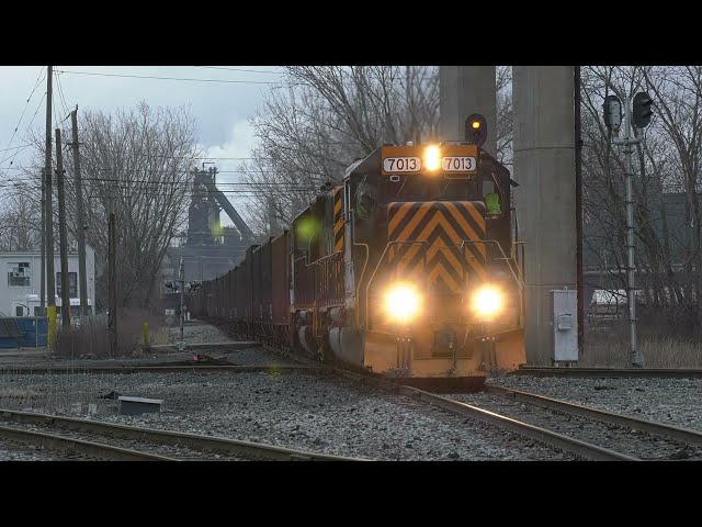 W&LE coke train in Cleveland and blasting down the CSX mainline at Grafton diamond 7013 NS Campbell