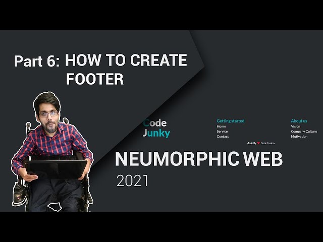 How To Create Footer Neumorphic Design Website In [HTML CSS] 2021  Part 6 | Code Fusion