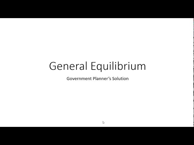 Extended General Equilibrium: Government Planner's Solution