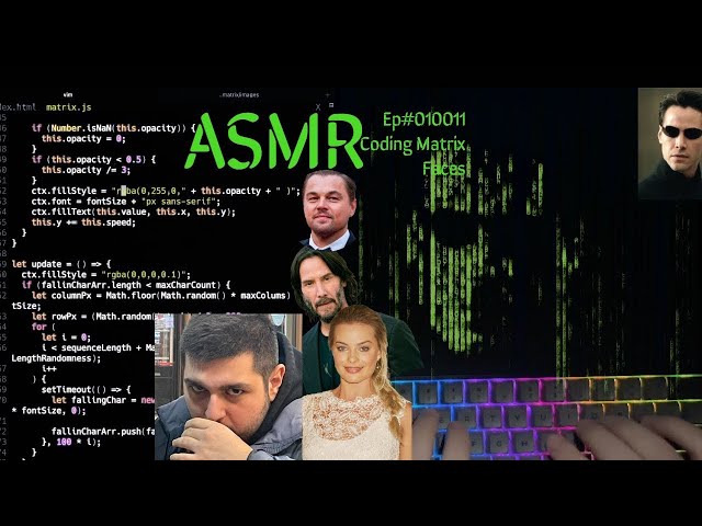 ASMR Programming - Coding Matrix Faces - No Talking - 4K 60FPS