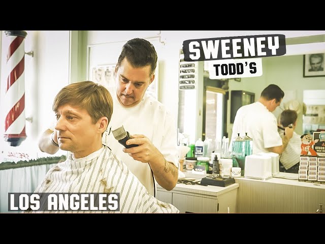 💈 Haircut in Vintage 1950's Barbershop | Sweeney Todd's Barber Shop Los Angeles