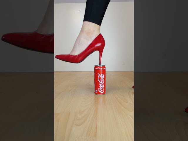 Experiment High Heels vs Coca Cola, Fants, Mirinda | Crushing Crunchy & Soft Things! #Shorts