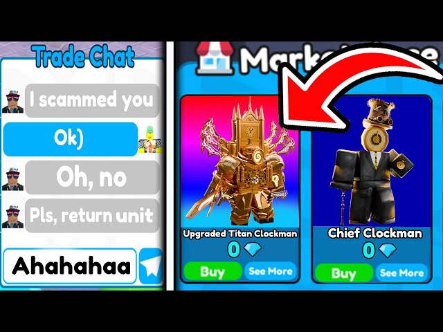 I SCAMMED a SCAMMER and SOLD TITAN and CHIEF CLOCKMAN FOR 0💎 GEMS 🤣- Toilet Tower Defense