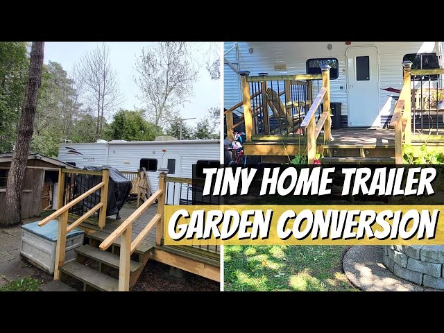 Tiny Home Trailer Garden Conversion! Finally Hanging our hammock :)
