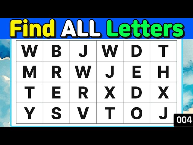 🔎Find letters #004 Find 3 letters used 3 times. [Quiz for Seniors,concentration,memory]