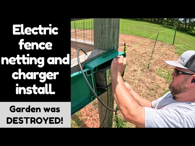 Electric Fence Netting And Charger Install!