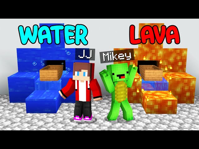 JJ and Mikey Found SECRET SLIDE PASSAGE : WATER vs LAVA in Minecraft Maizen!