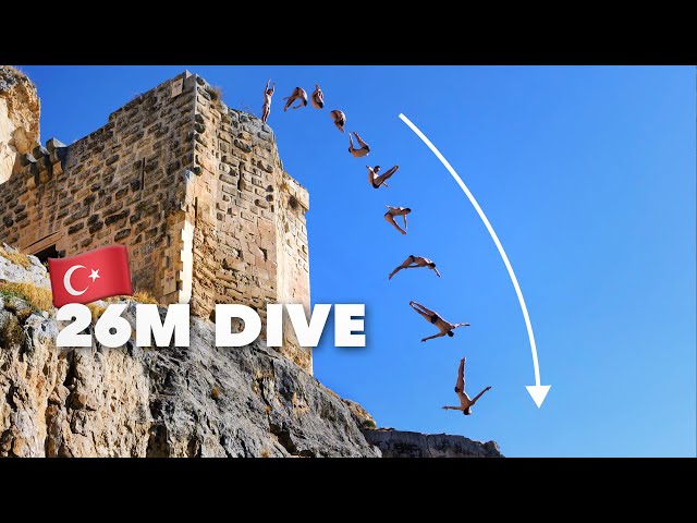 Cliff Diving at Spectacular Türkiye Riverside