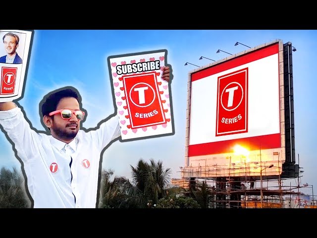 T-Series Billboards - INDIA REACTS | PewDiePie vs T-Series | Mr Beast