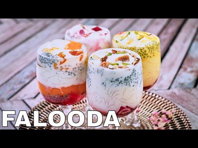 Falooda Recipe (4 Flavors) | Summer Dessert