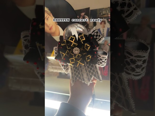 Finished making this bow for Friday’s Oakland concert!! #kpop #enhypen #lightstick #fateplus